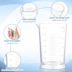 Dye measuring cups with widened base for stability