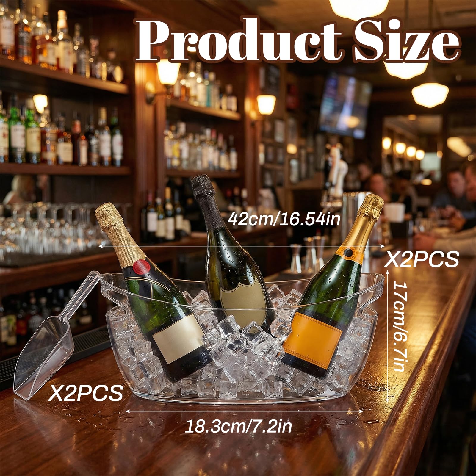 Mimosa bar ice bucket 5L transparent for parties