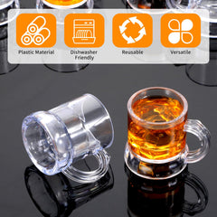 Heavy base clear plastic beer mugs SHENLIU with grip handle