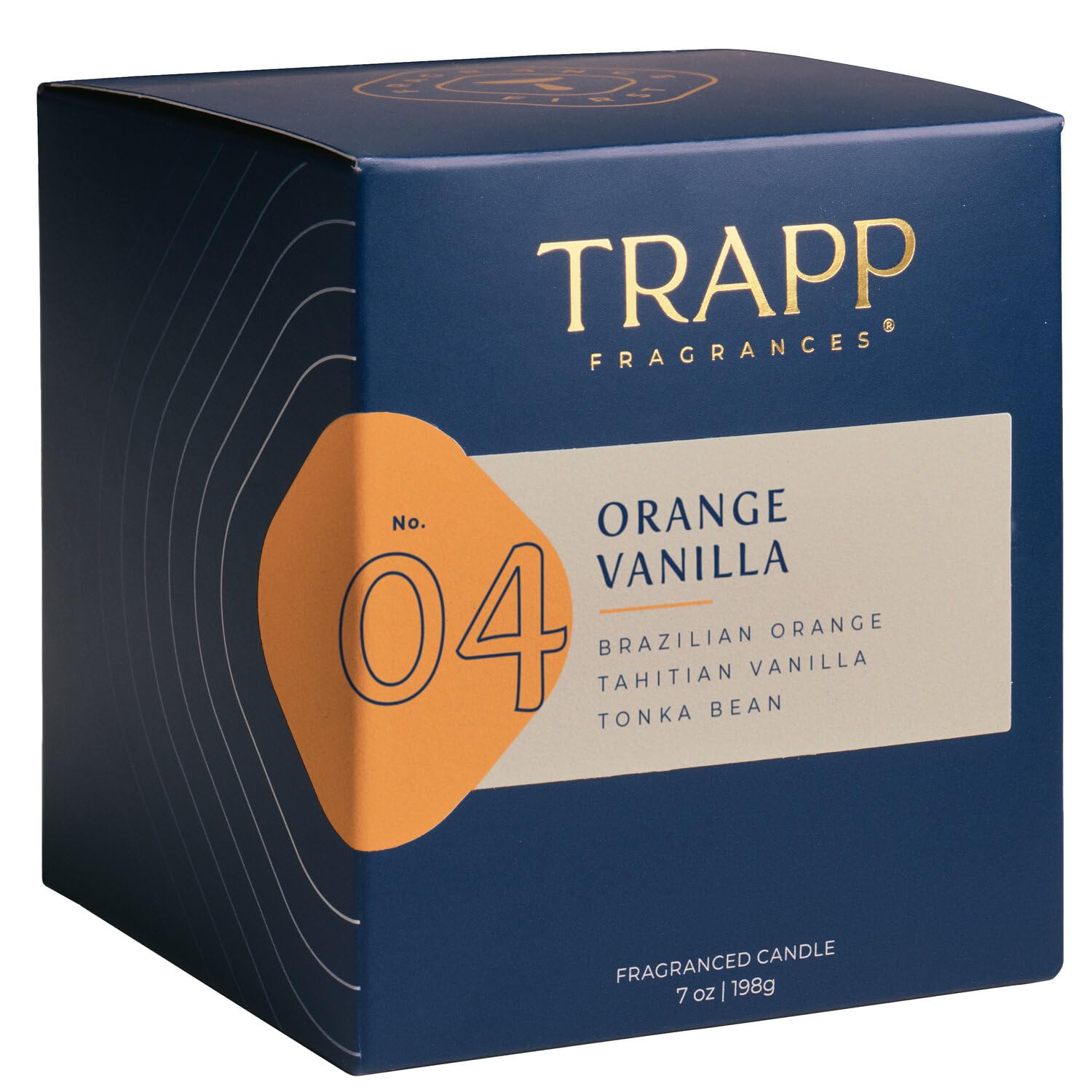 Trapp Signature Box packaging for No. 4 Orange Vanilla 7 oz candle