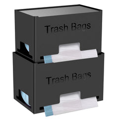 2-pack trash bag holder dispenser in black