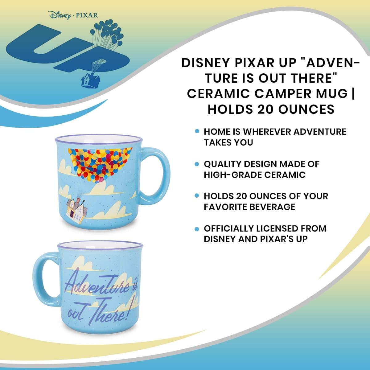 Travel mug for espresso cocoa Disney Pixar UP 20 oz