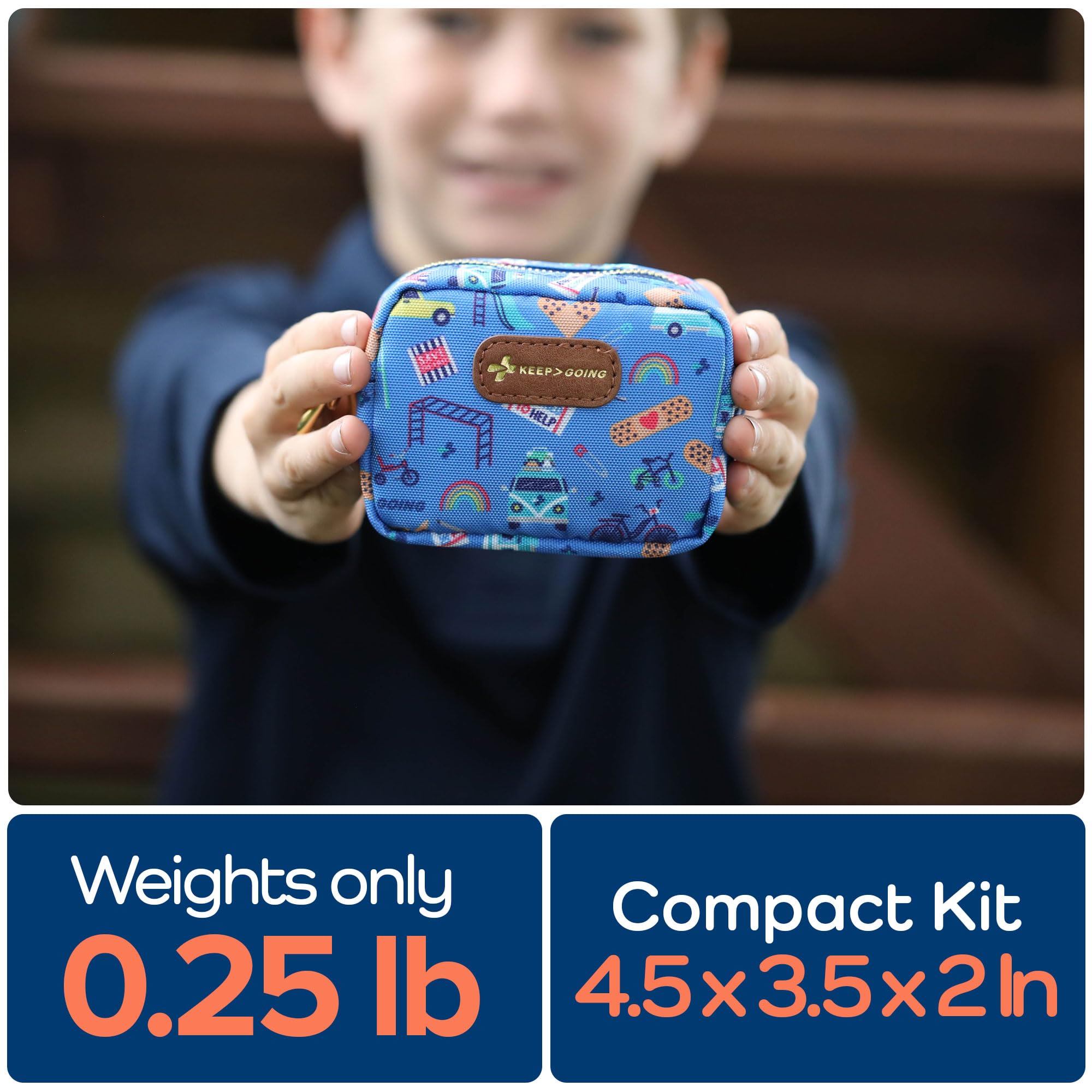 Travel first aid kit compact case with protective outer shell