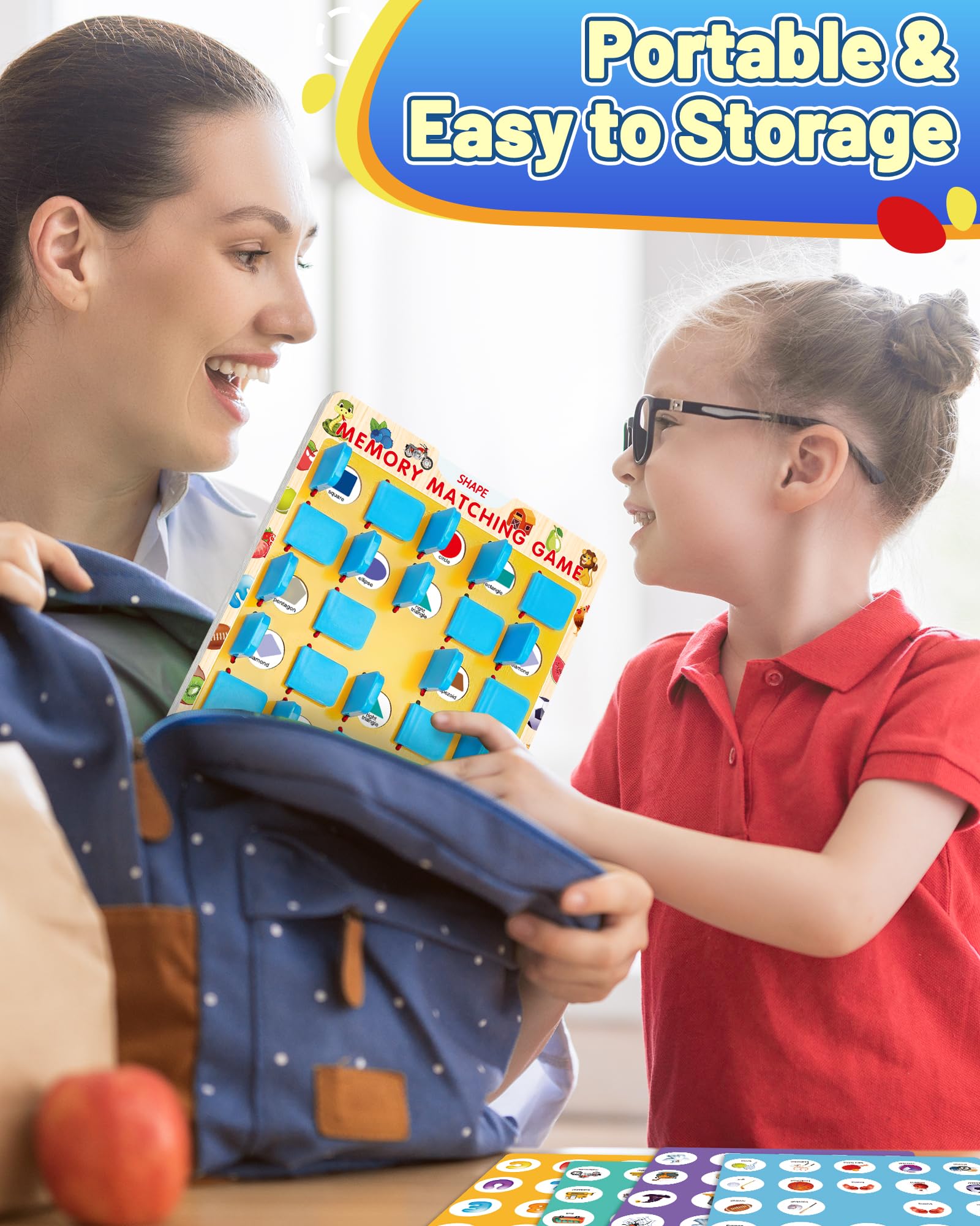 Travel friendly memory game portable for car trips planes