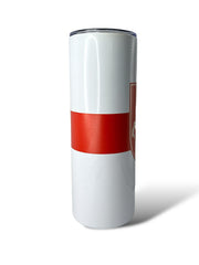 Hand printed on both sides tumbler suitable for right and left handers