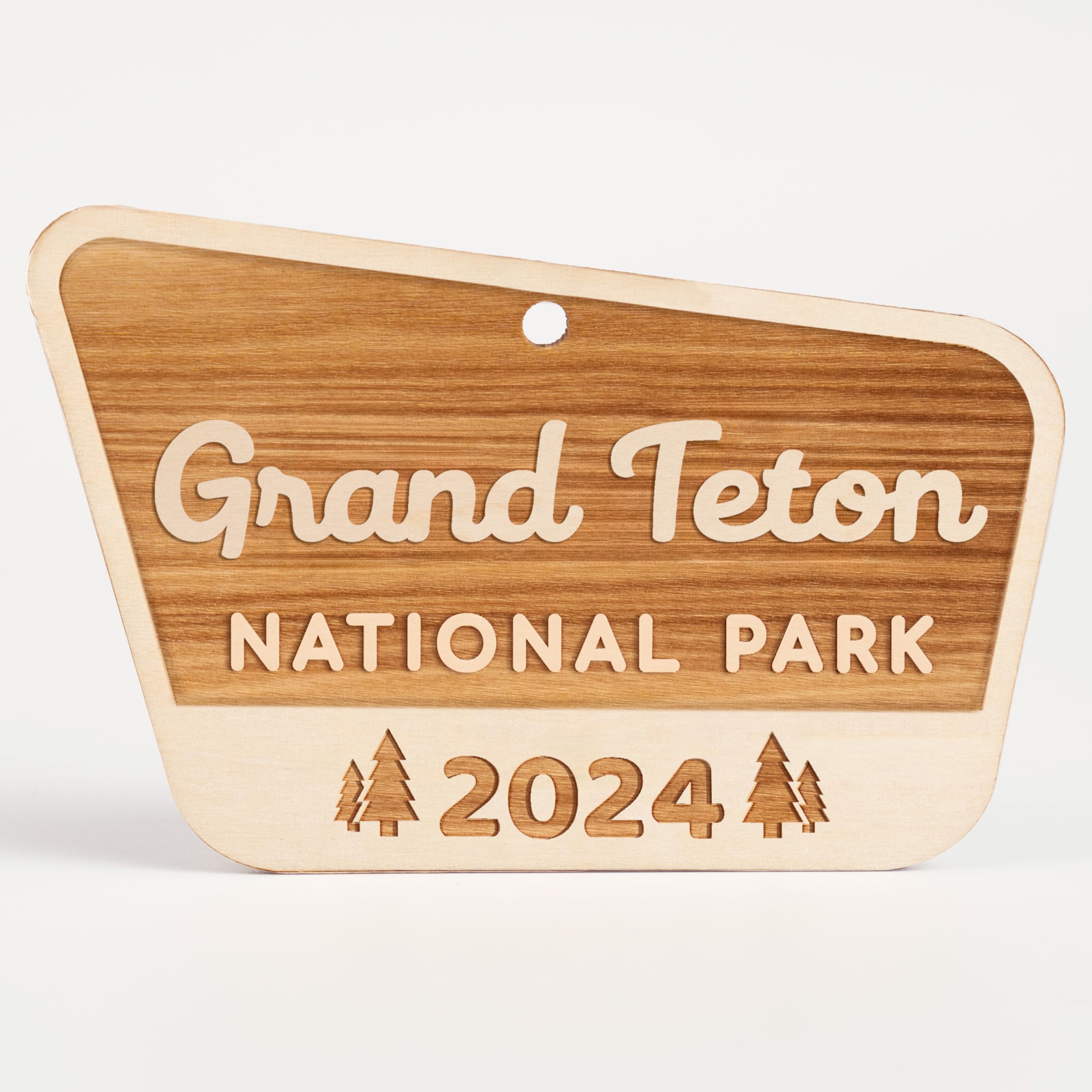 Travelers hiking National Park ornament keepsake