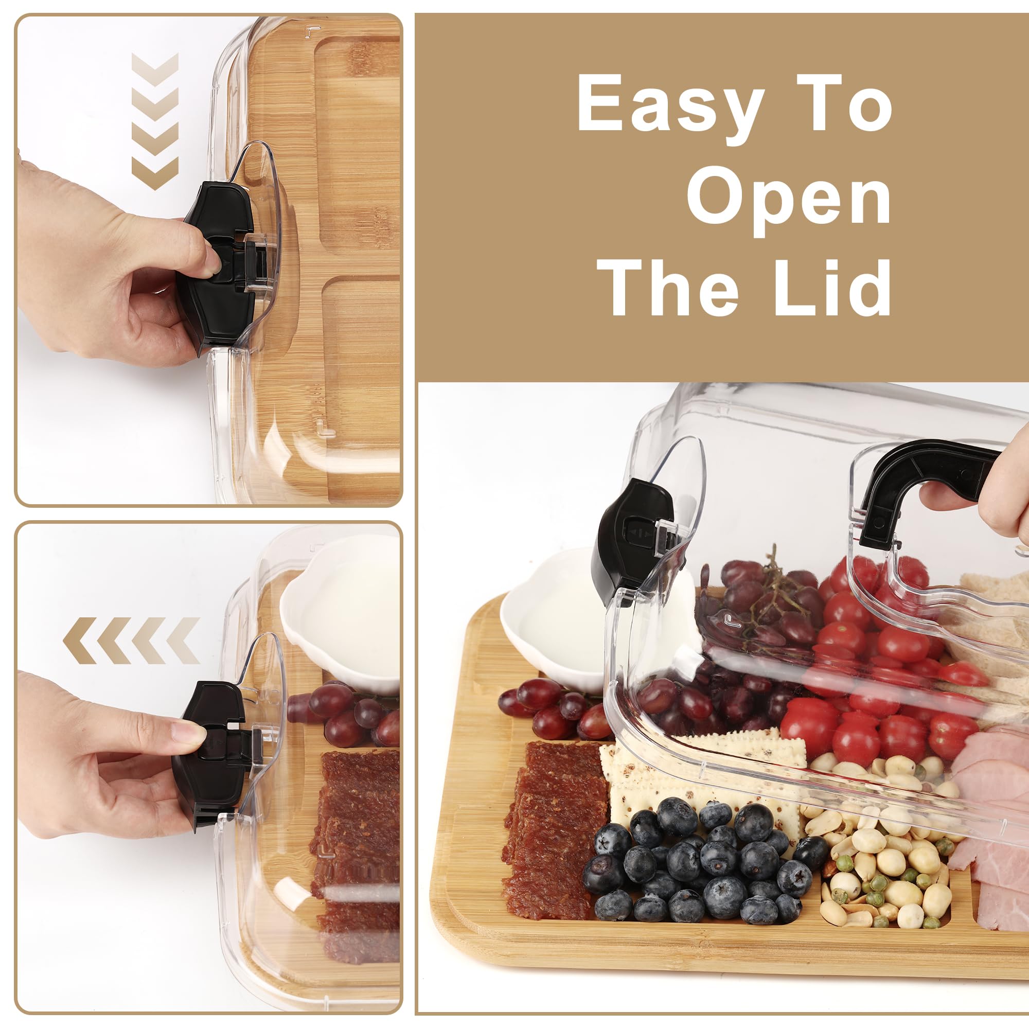 Charcuterie board used as party platter and prep surface