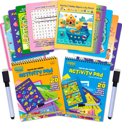 Travel Reusable Activity Books 2 Pack for kids ages 4–8