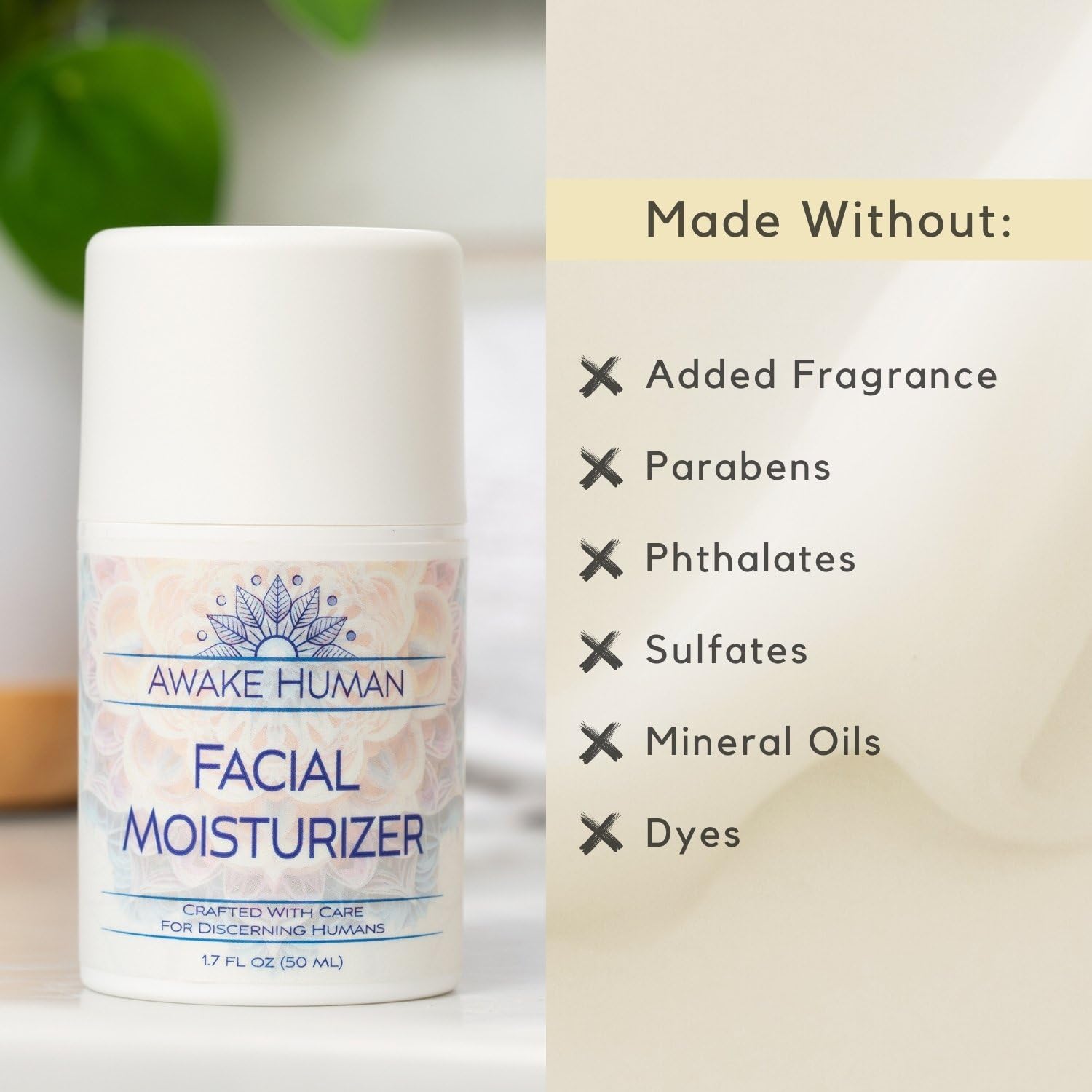 Airless pump travel size moisturizer packaging