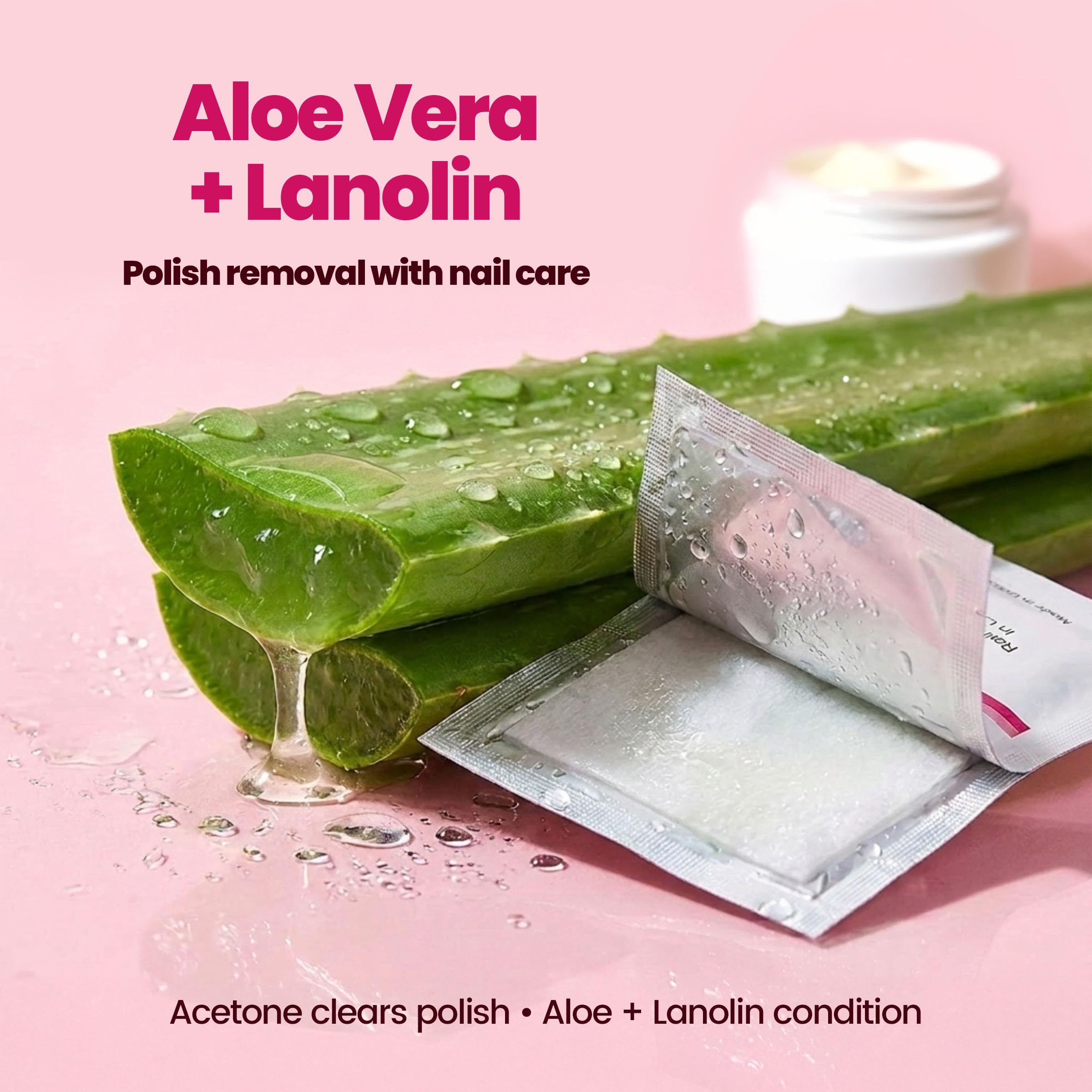 Travel size individually wrapped nail remover pads