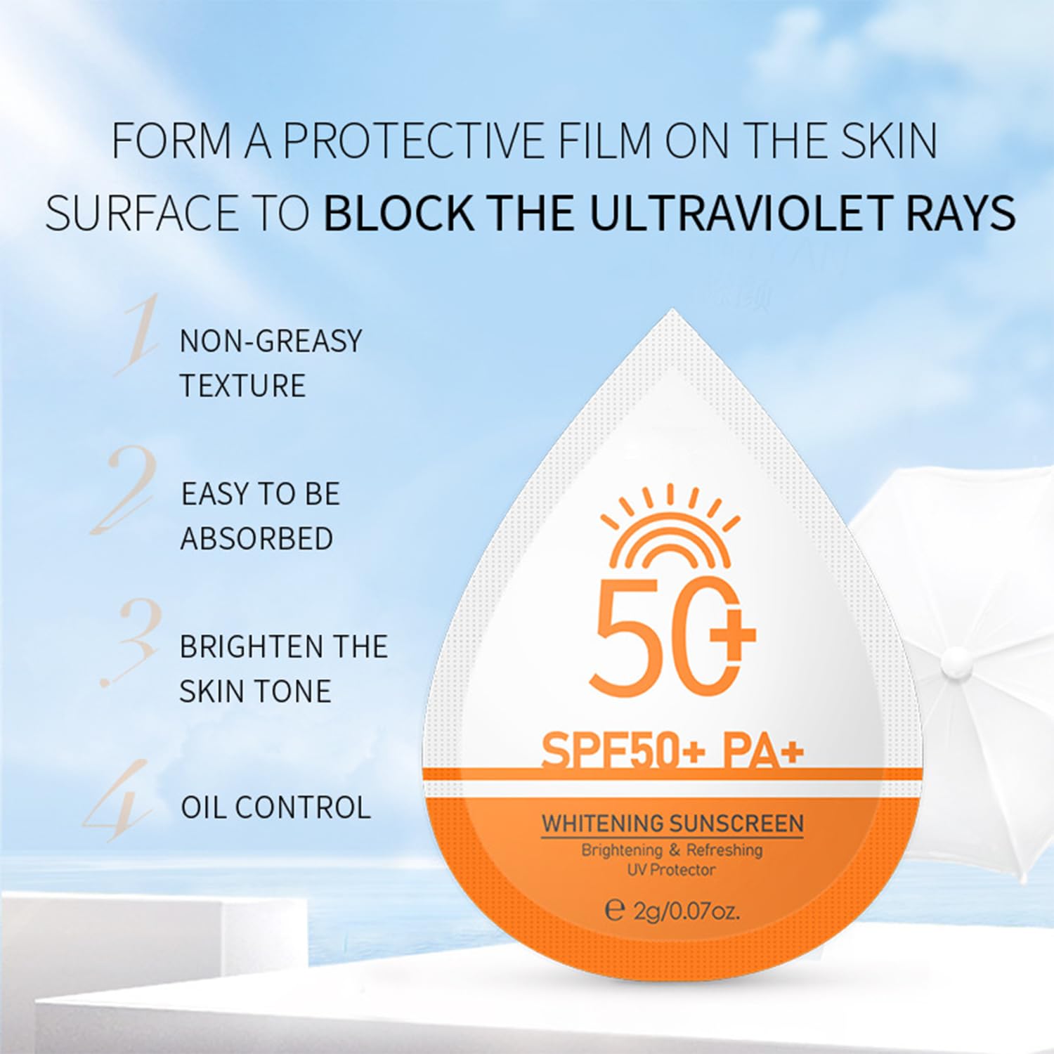 Individually packaged sunscreen sachets