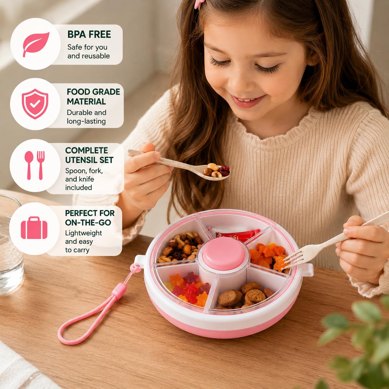 Travel snack container case for lunches