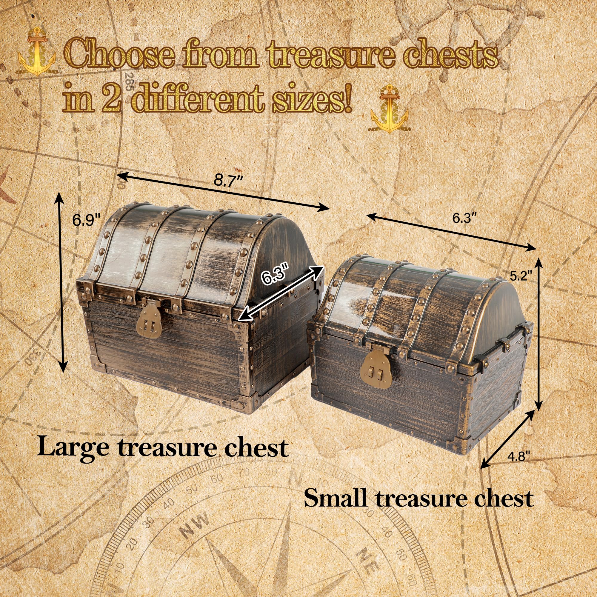 Chest showing two locks and keys for kids