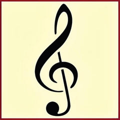 Treble Clef Stencil Template 1x2.5 on durable Mylar