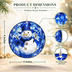 Durable acrylic snowman ornament for year-round decor