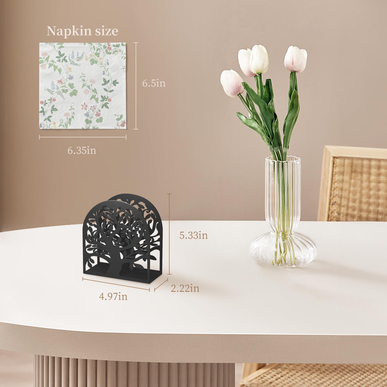 Tree of Life metal napkin holder decorative design