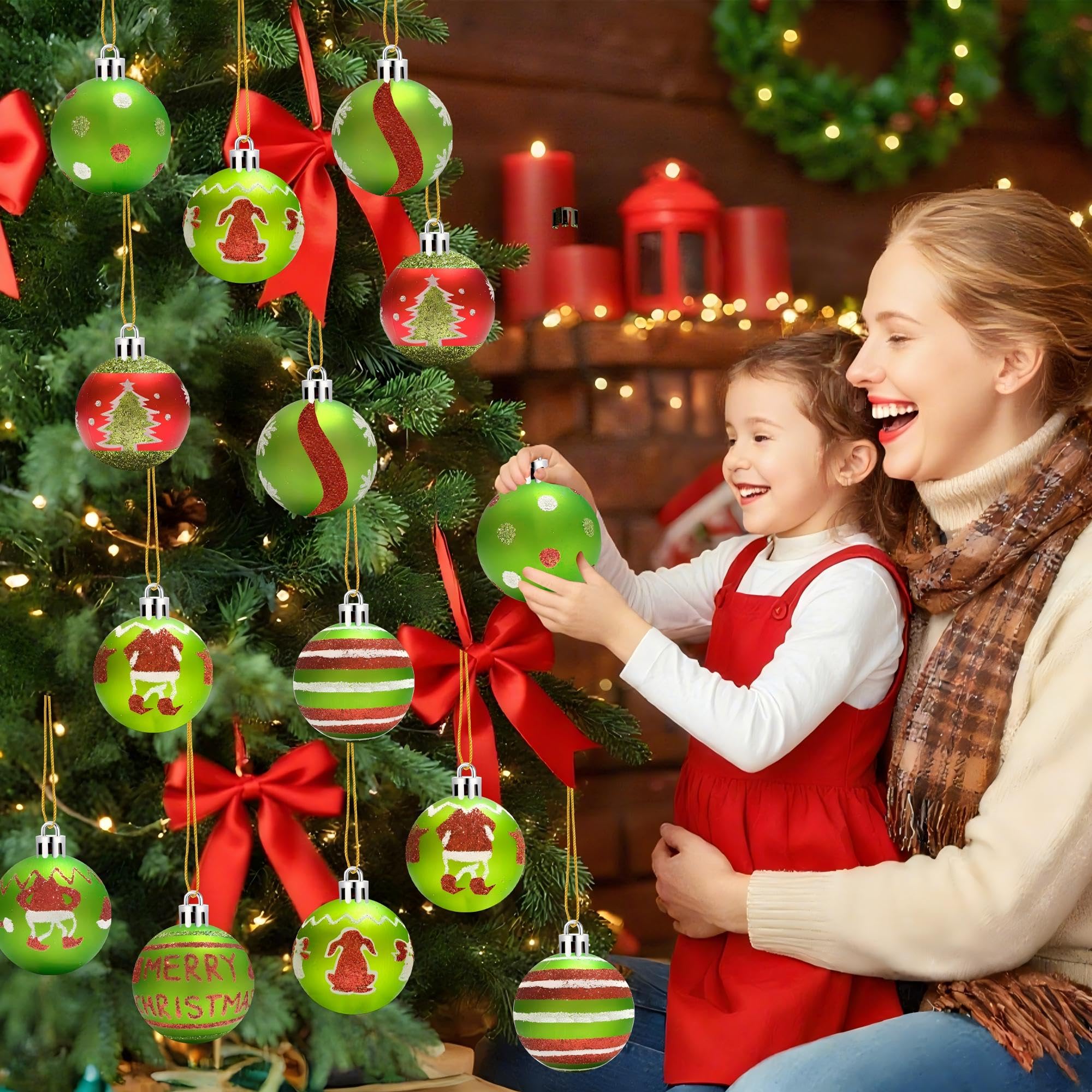 2.4 inch shatterproof plastic ornament with glitter swirl