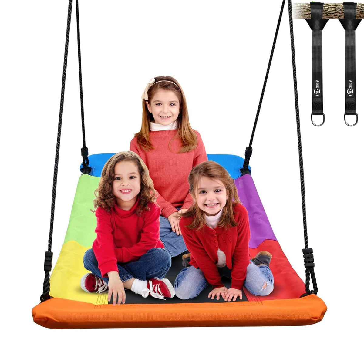 Trekassy 700lb Giant 60 inch Skycurve platform swing in backyard