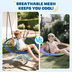 Blue Trekassy spider web saucer swing with straps included for easy setup