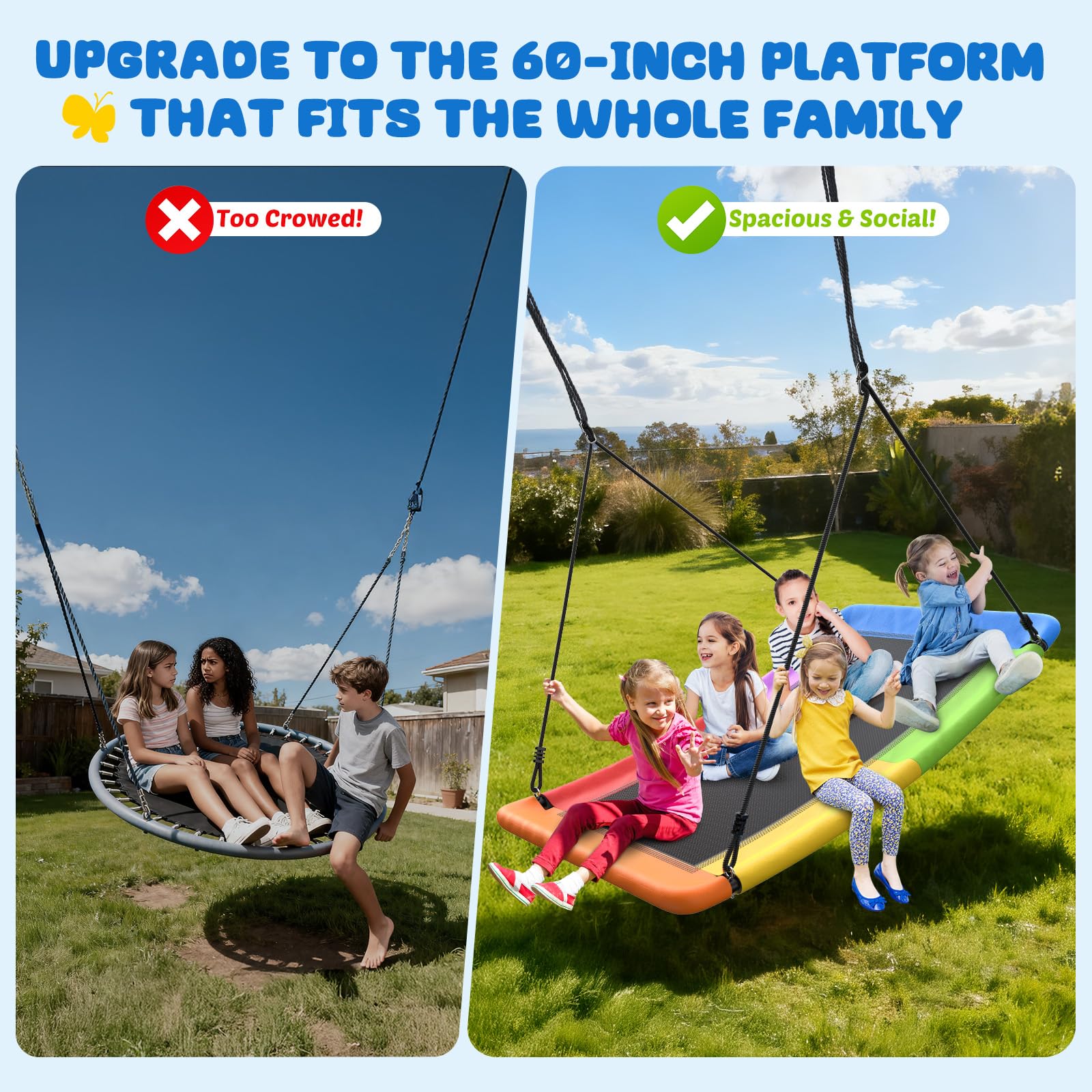 Wear resistant and UV resistant swing seat material