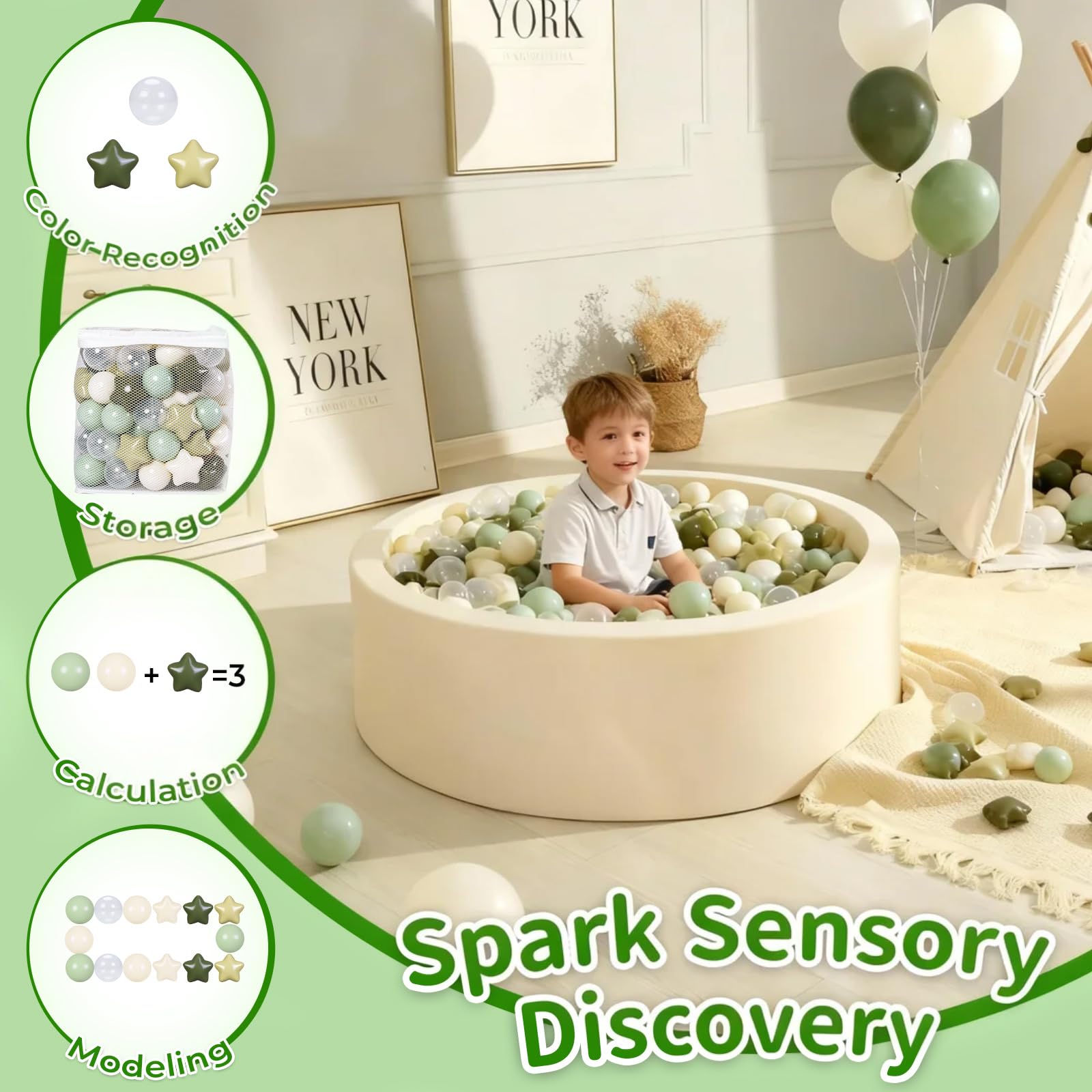 TRENDPLAY Non-toxic crush-proof soft plastic ball pit balls