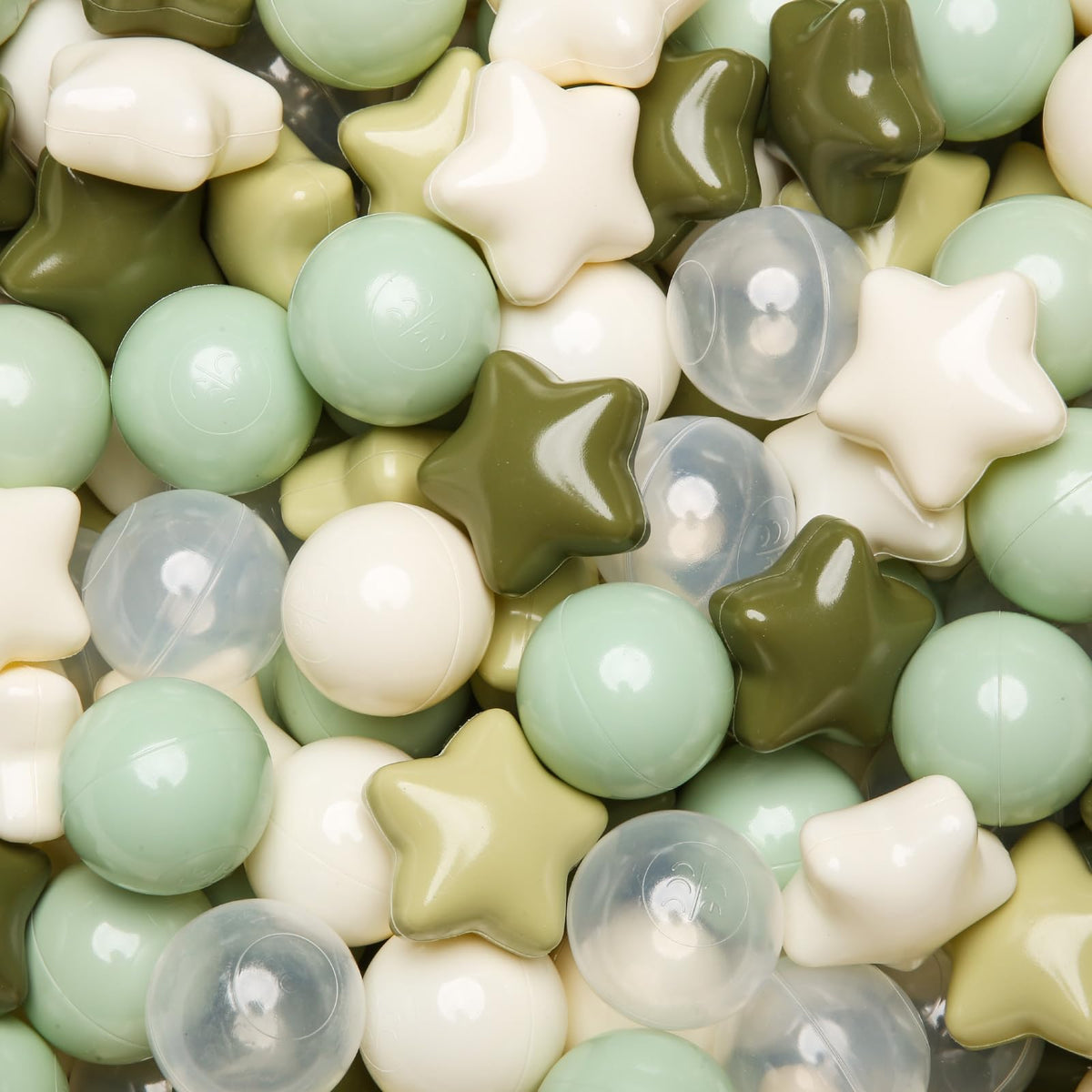 TRENDPLAY Star Ball Pit Balls 200 pack star shapes and round shapes