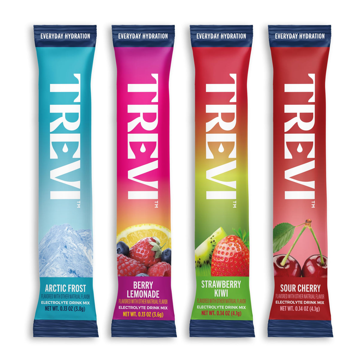 TREVI electrolyte powder packet with Pink Himalayan Sea Salt