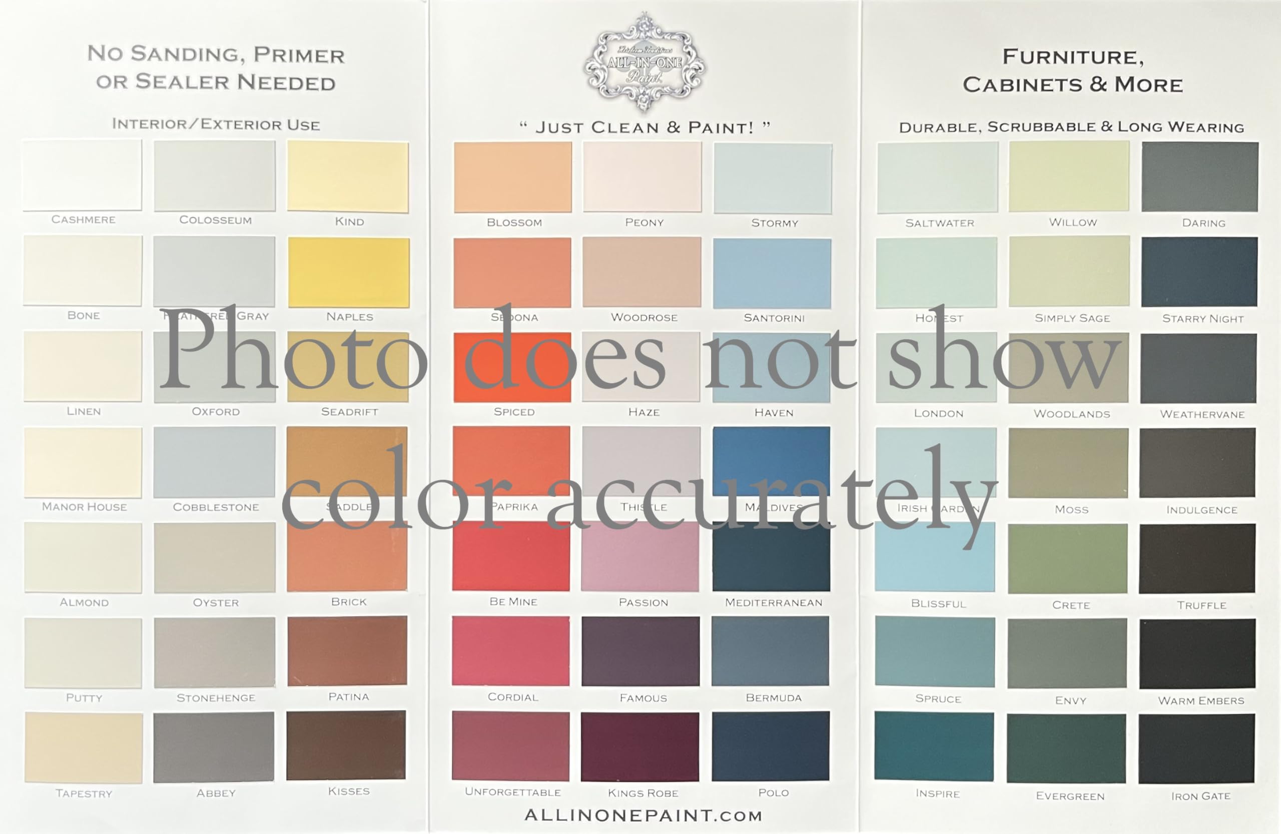 Tri-fold Color Confidence Card for home painting projects 17x11
