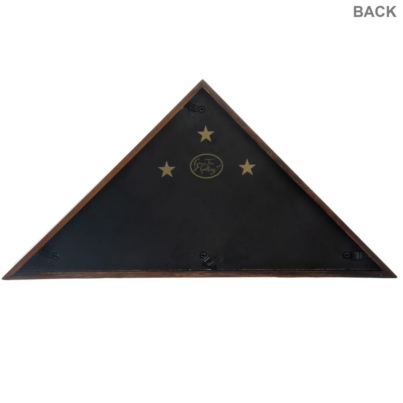 Vintage walnut wood flag display case with glass front for wall or desk display