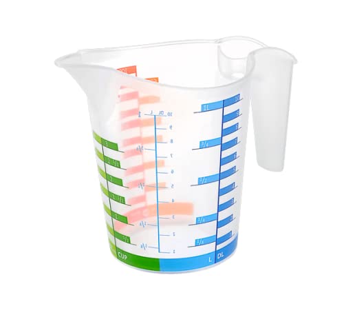 Color coded measurements on Tribello measuring cups