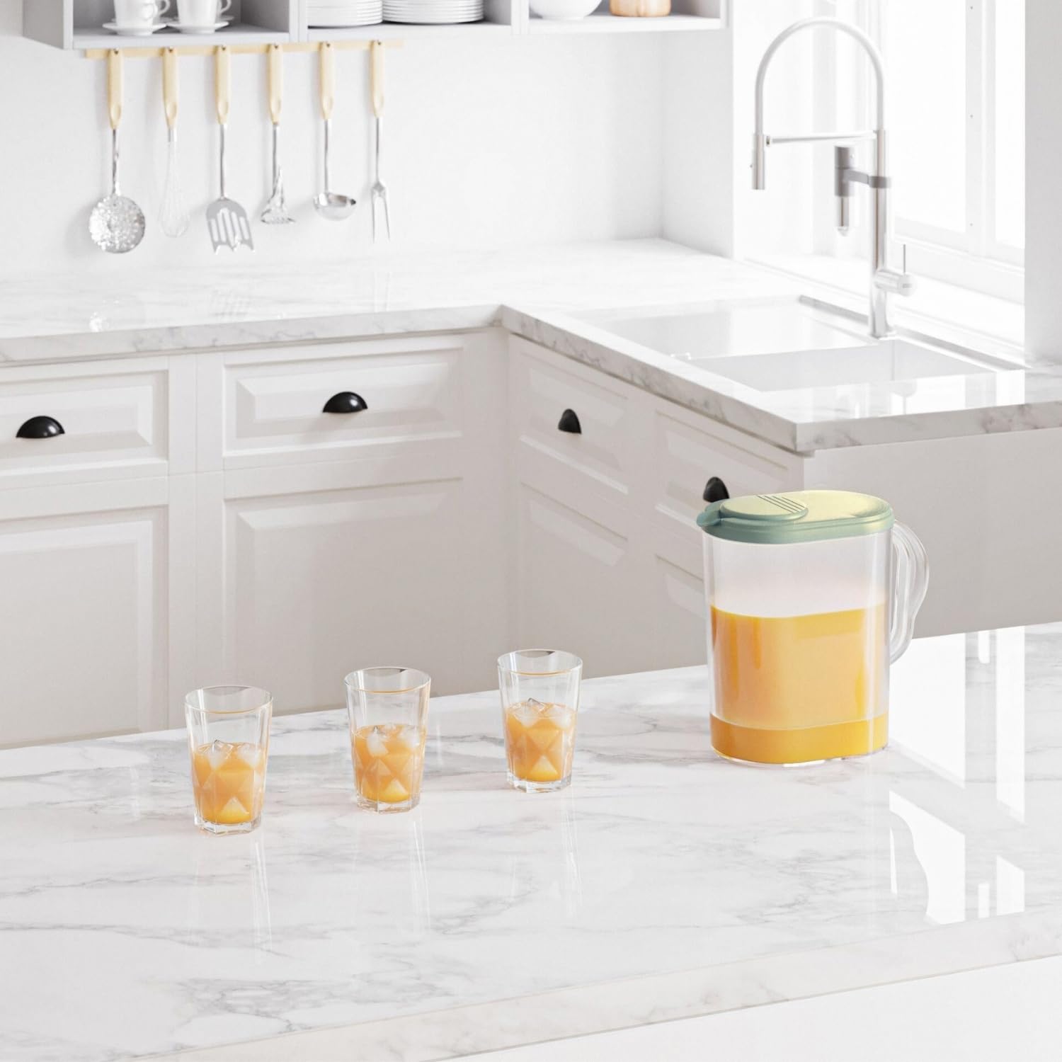 Dishwasher safe and freezer safe 128-ounce Tribello pitcher