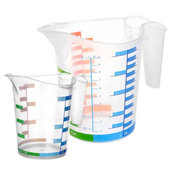 Large readable numbers and inner measurements on cups