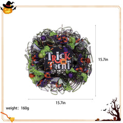 Trick or Treat mesh wreath for outdoor use