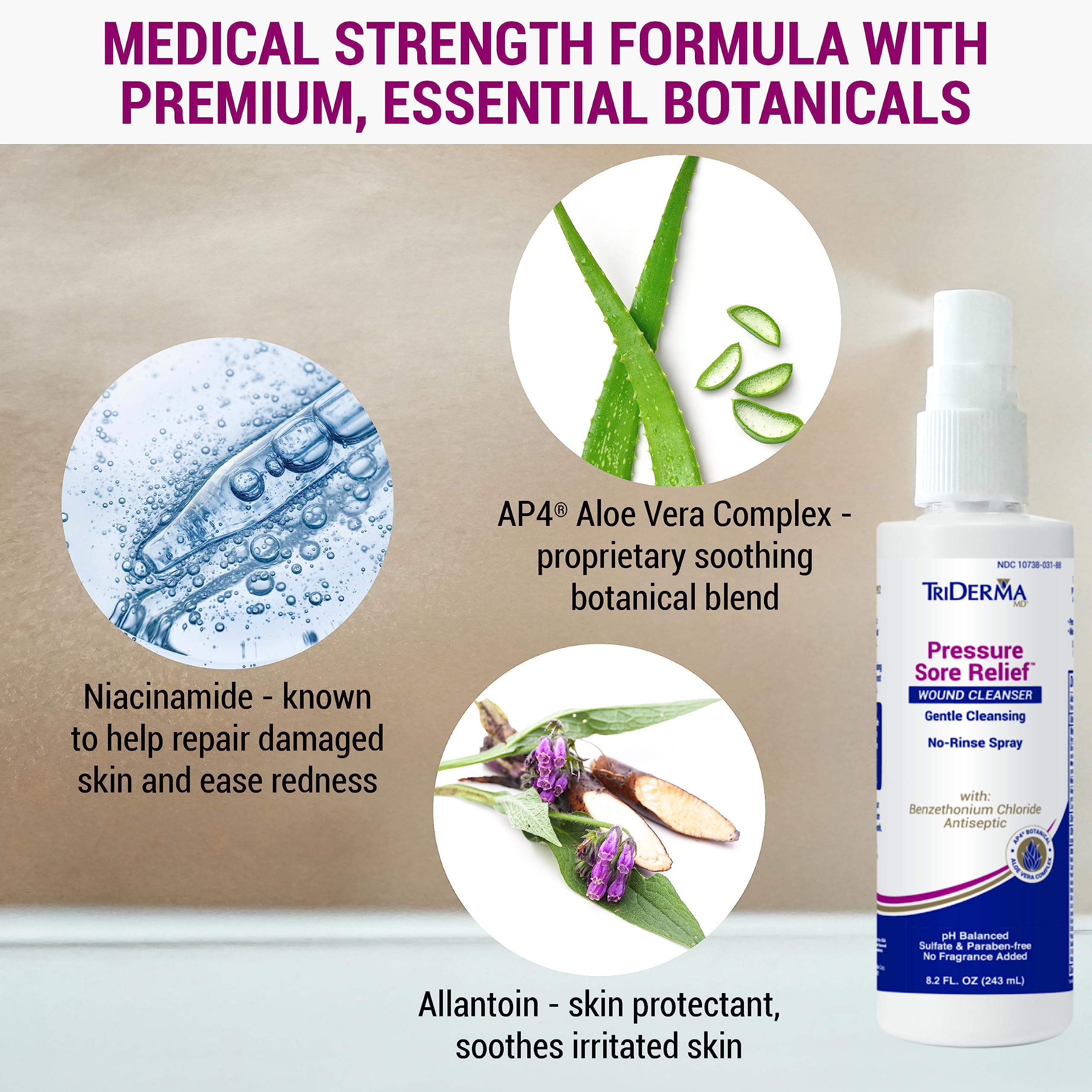 AP4 aloe vera niacinamide wound cleanser ingredients label