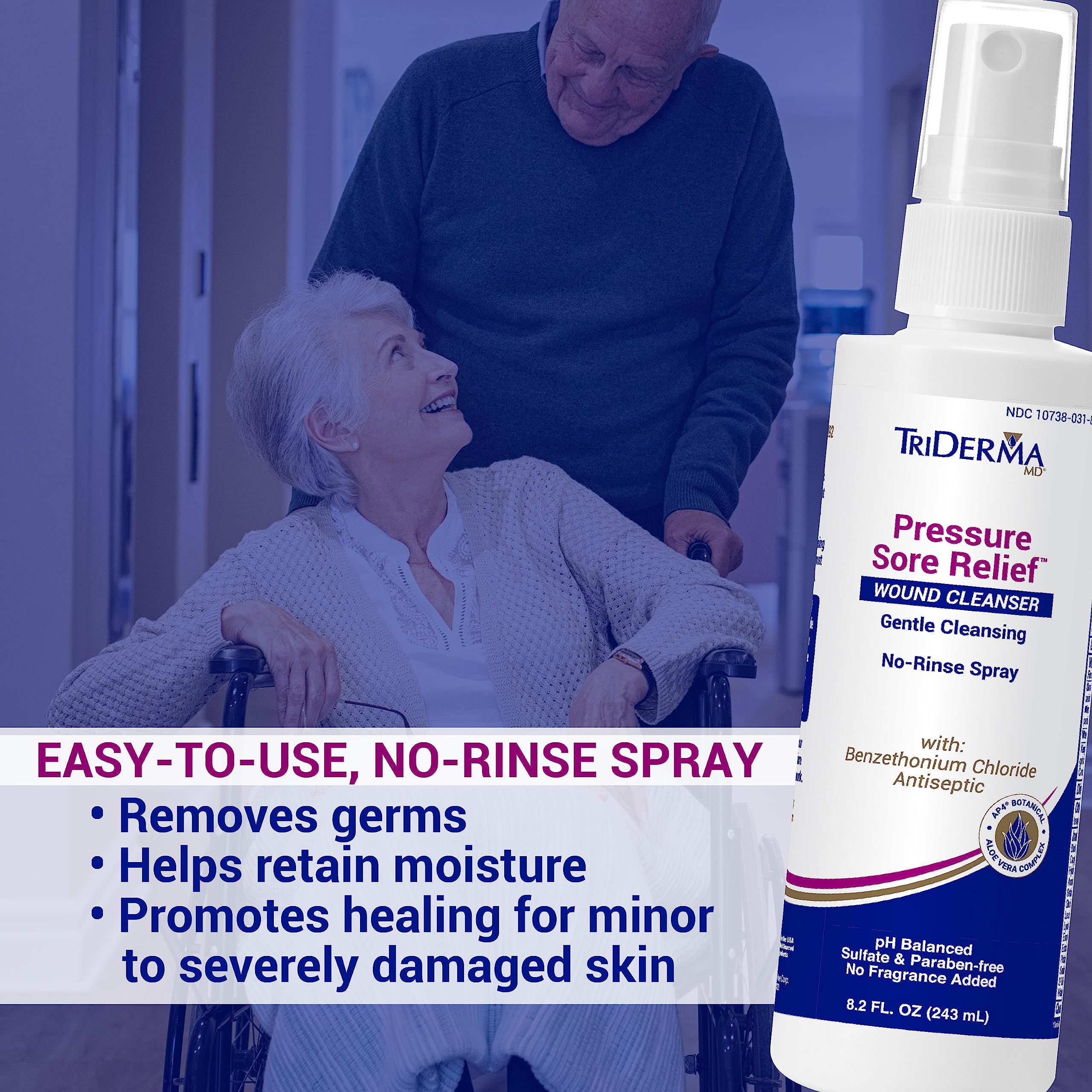 TriDerma pressure sore relief wound cleanser 8.2 oz spray