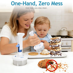 Trigger release scoop attached to cookies and wafers