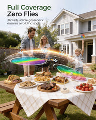 TriPole fly fan with 360° gooseneck for flexible positioning