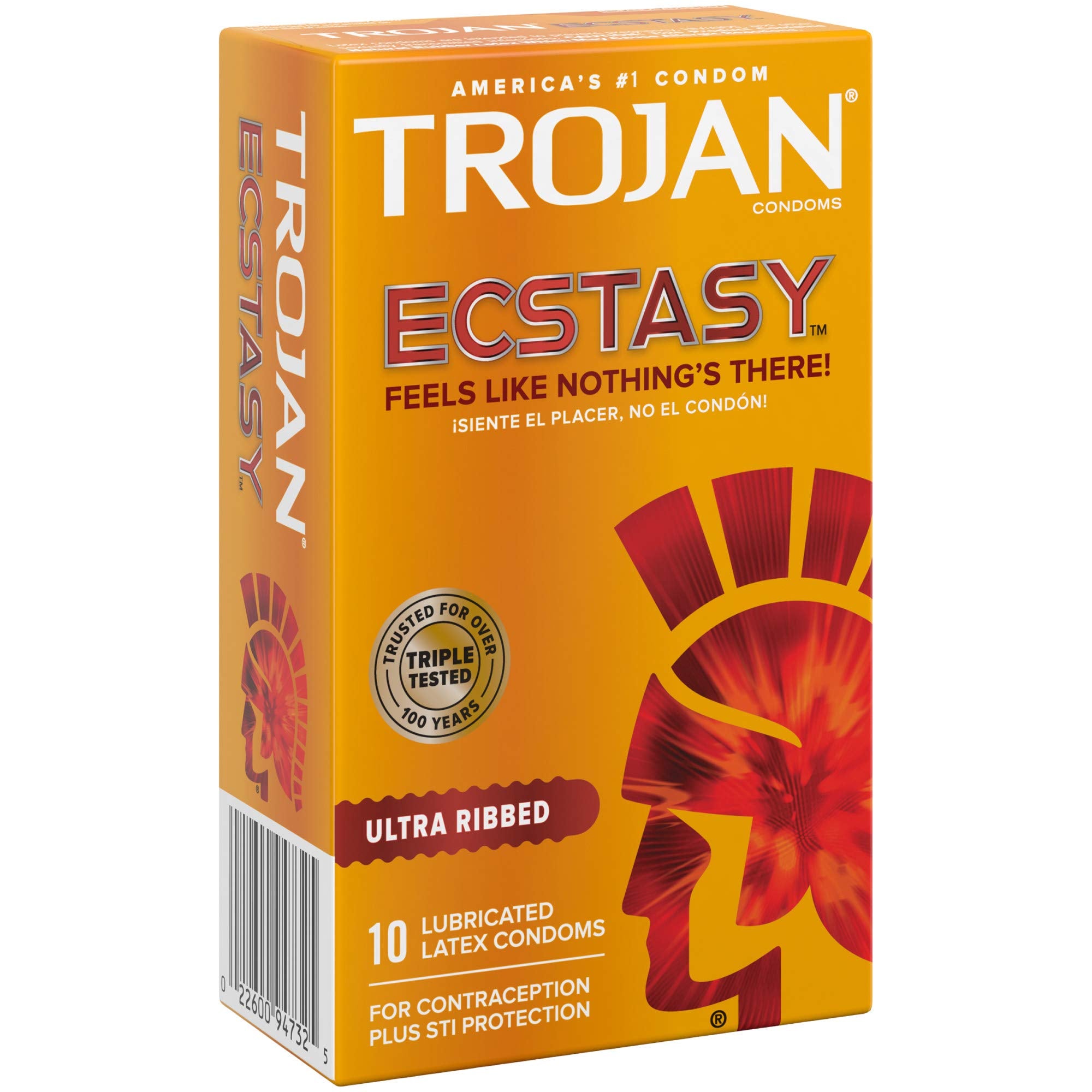 Ribbed design for enhanced sensation Trojan ECSTASY
