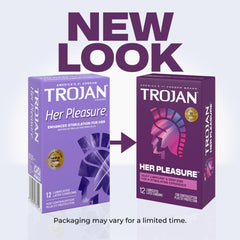 TROJAN Her Pleasure Sensations condoms ribbed contoured for her pleasure