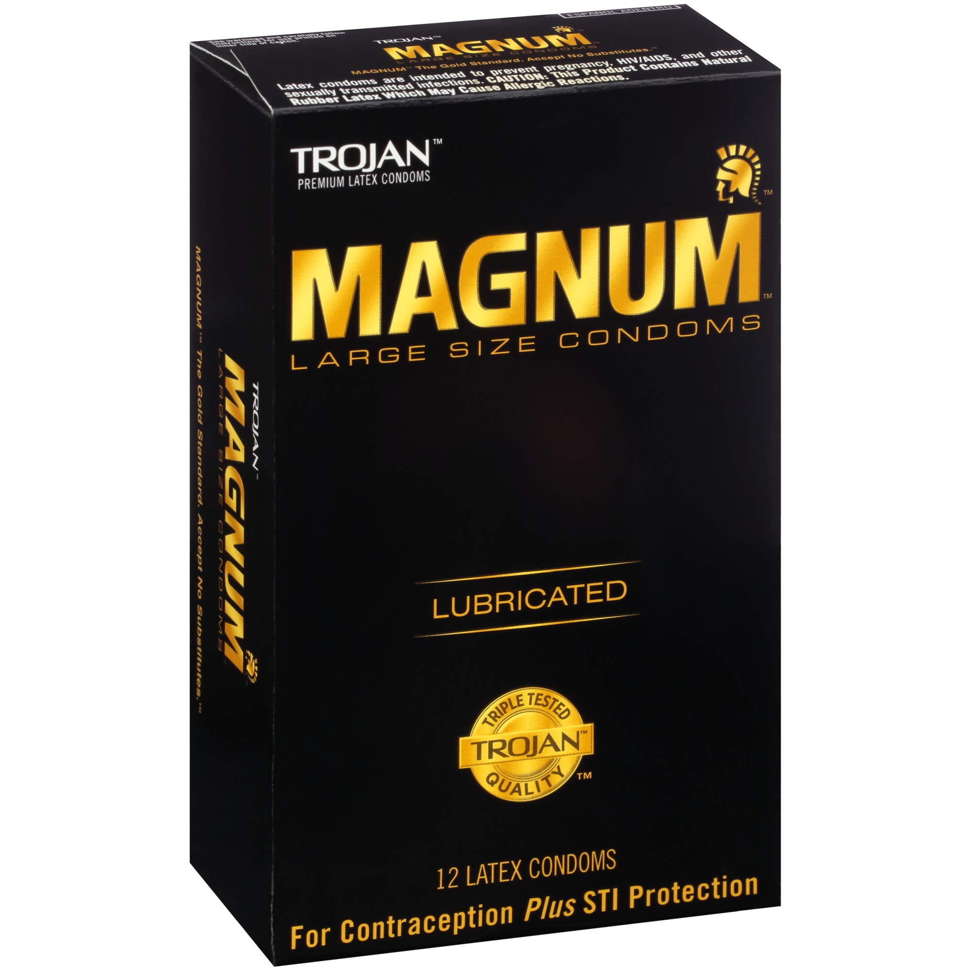 trojan magnum large size condoms display