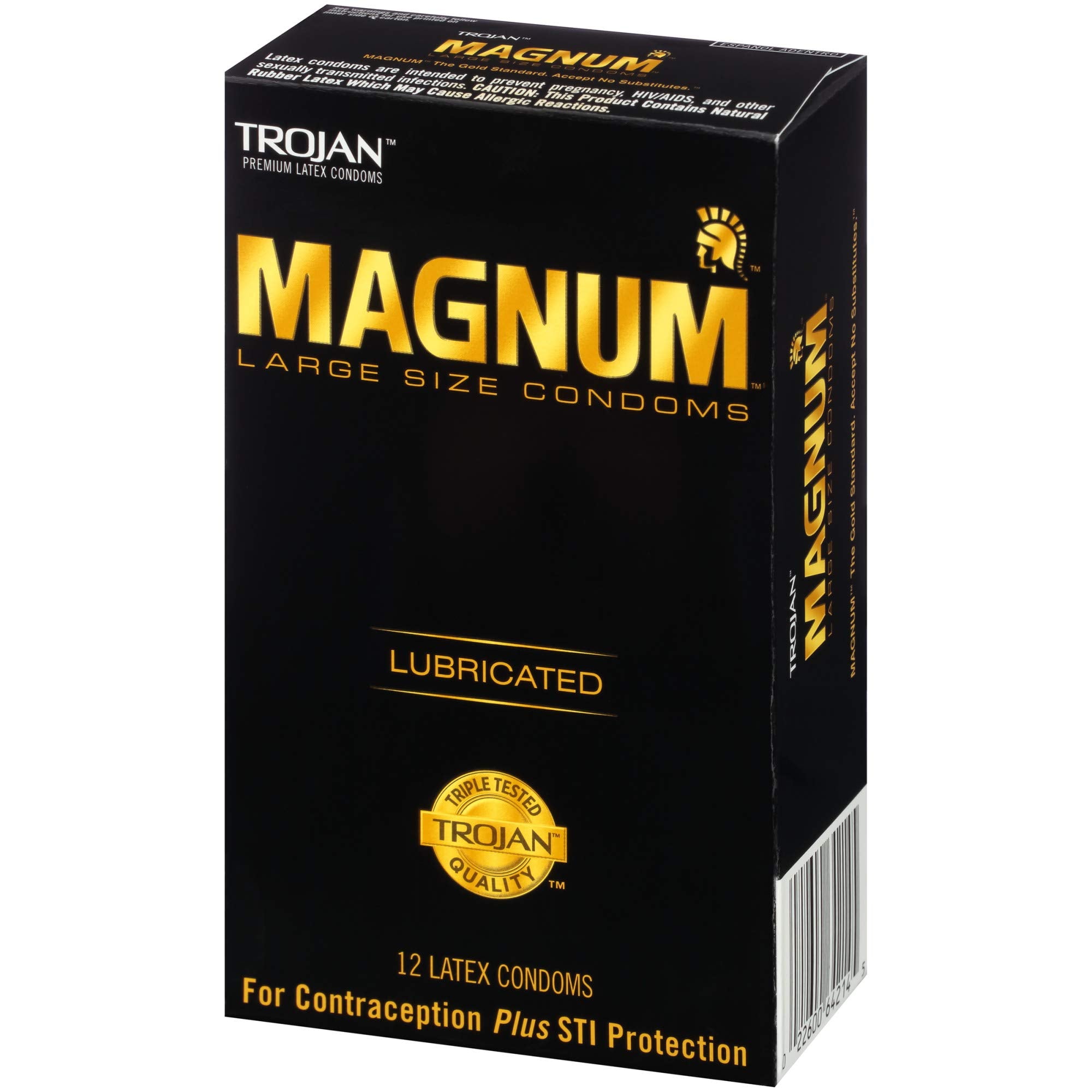 trojan magnum large size condoms 12 count box