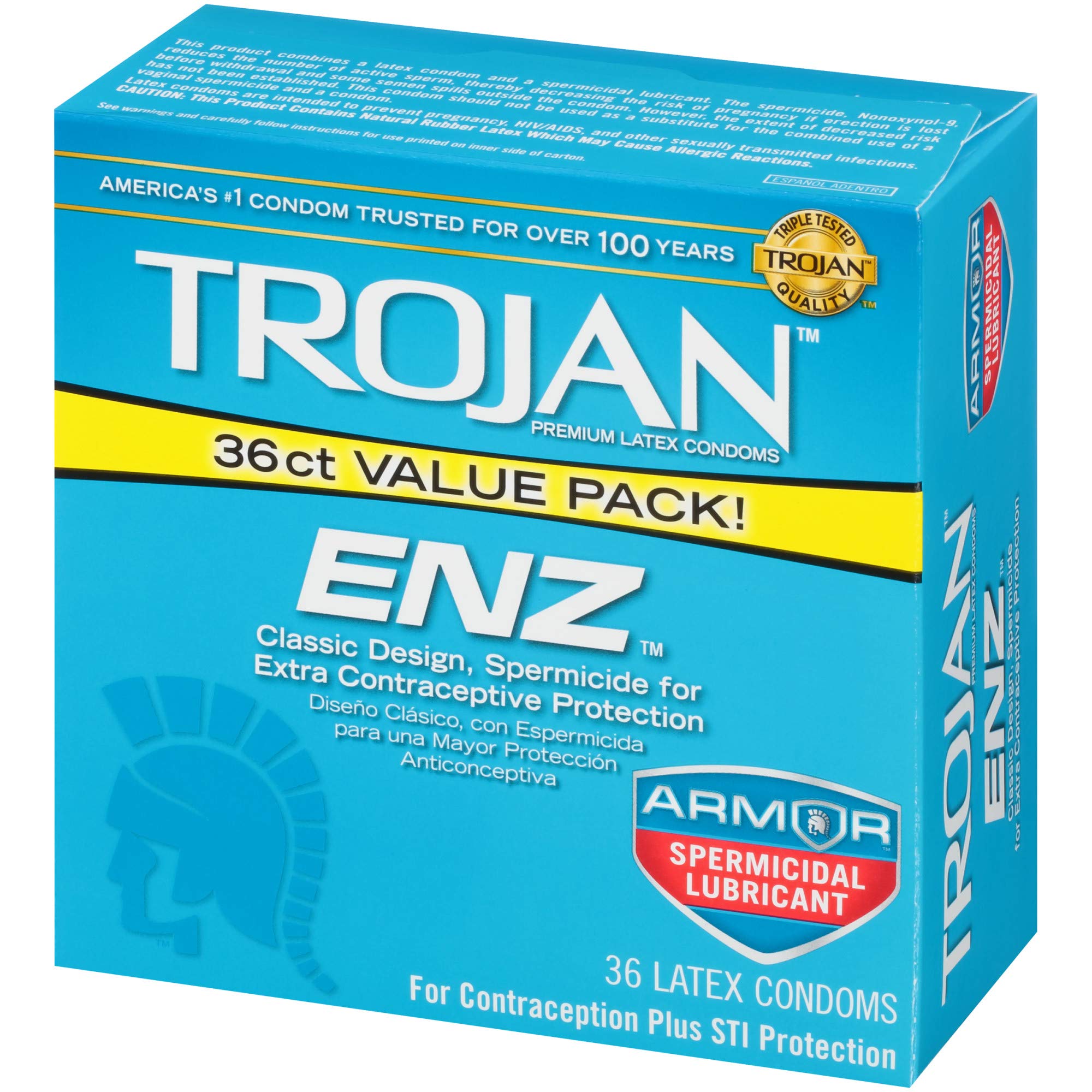 TROJAN Original Plus condoms with spermicide in box