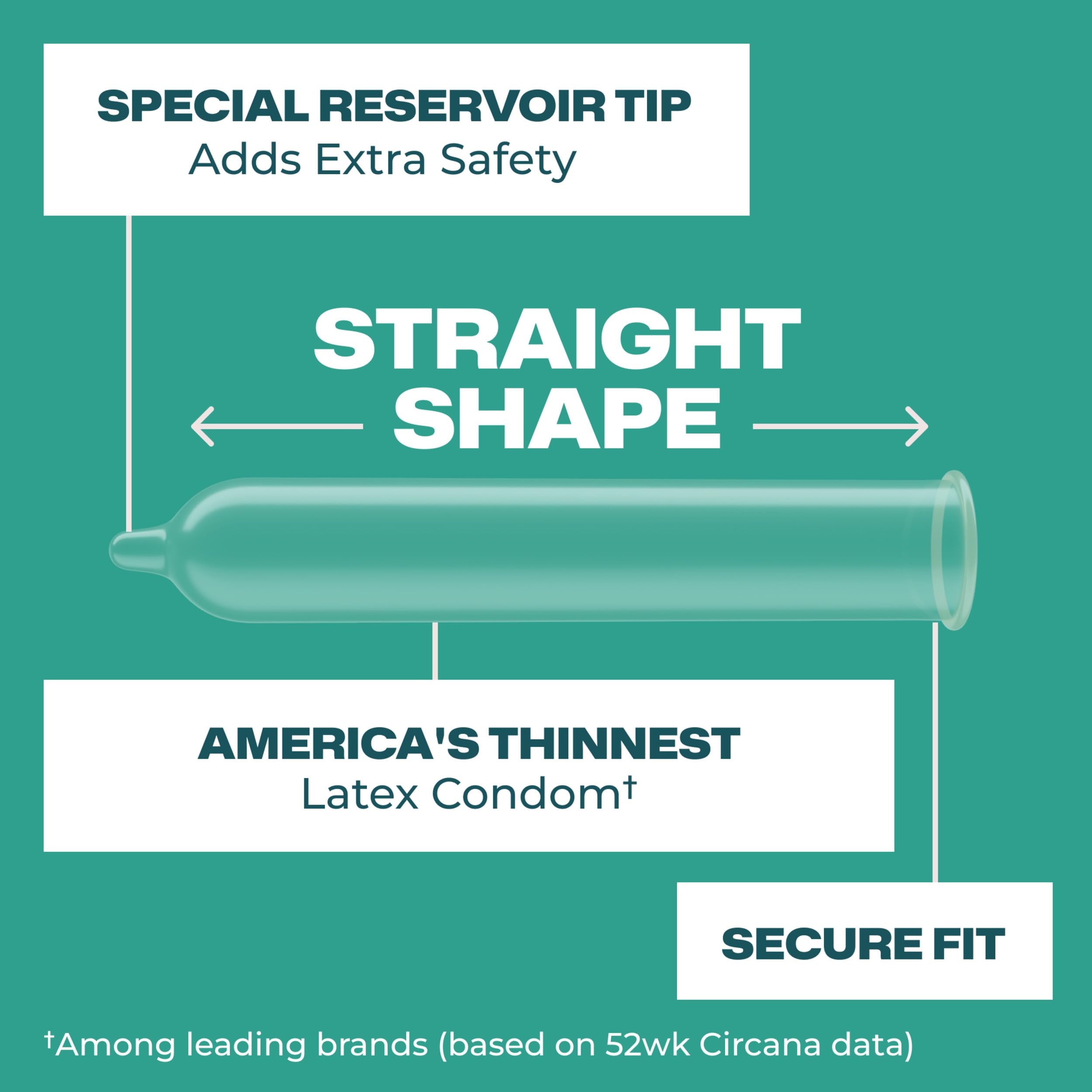 Trojan Raw reservoir tip latex condom packaging