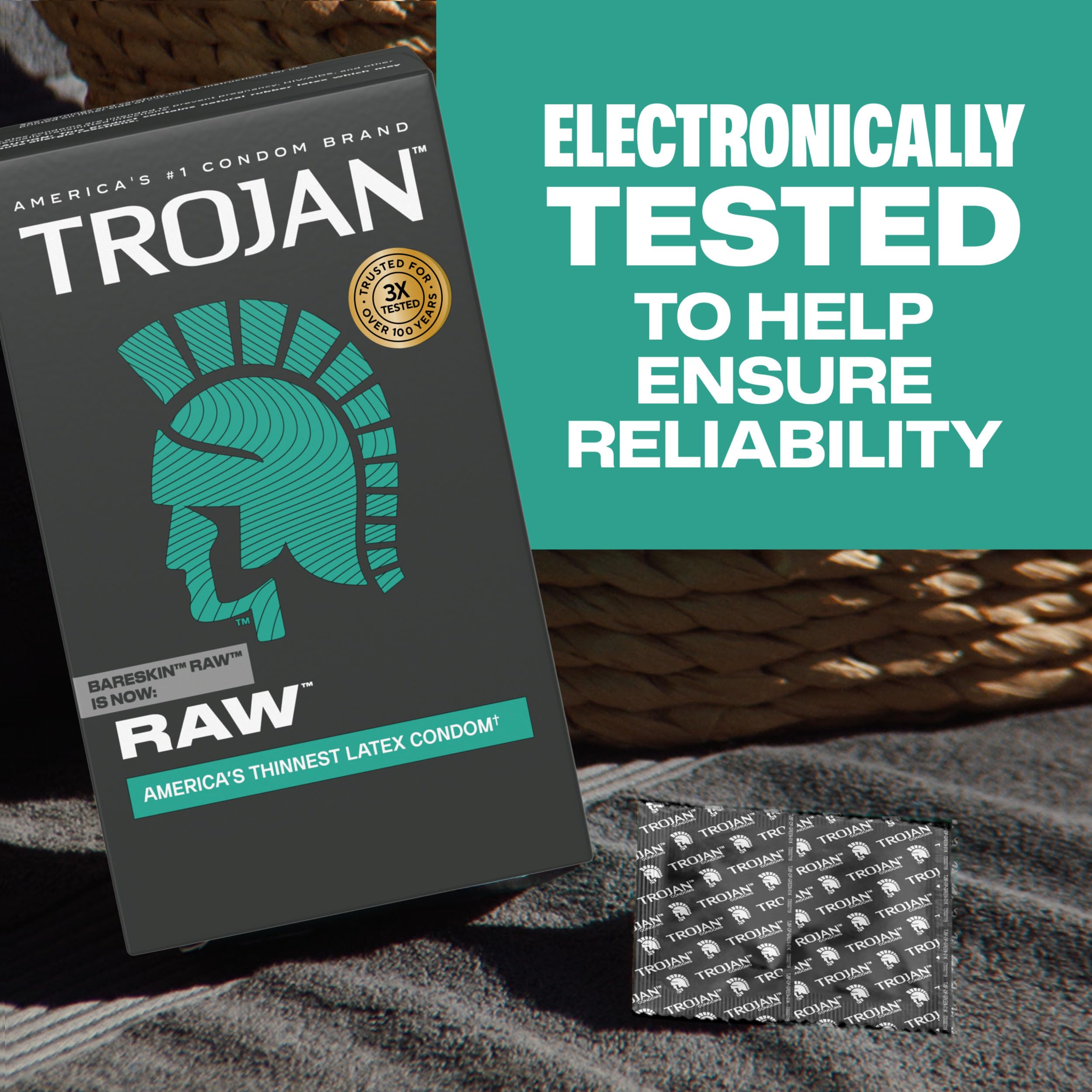 Trojan Raw 24 count box front view