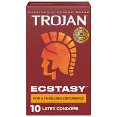 Trojan Ultra Ribbed ECSTASY Condoms 10 Count packaging