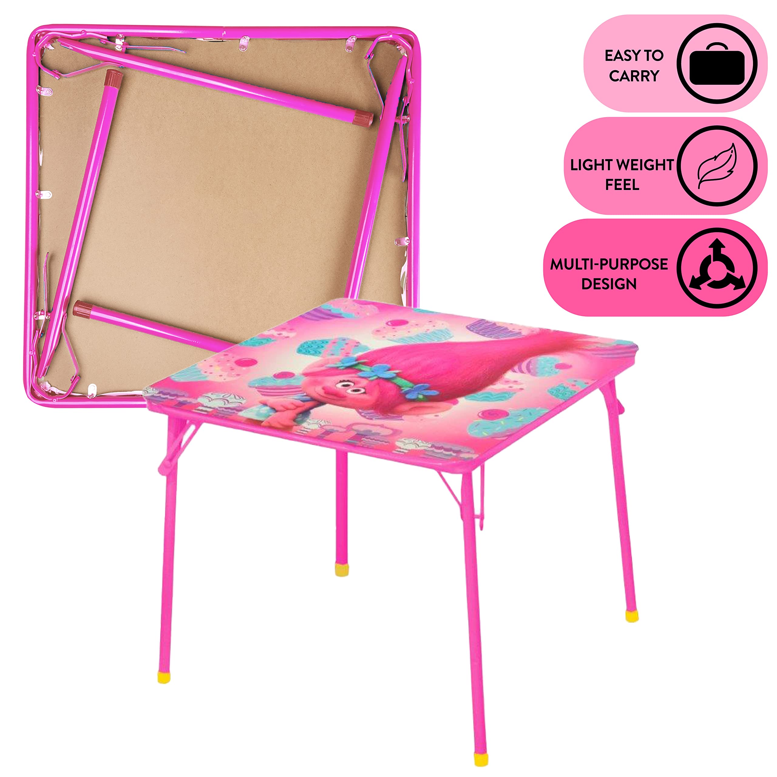 Kids table and chairs set featuring Trolls characters