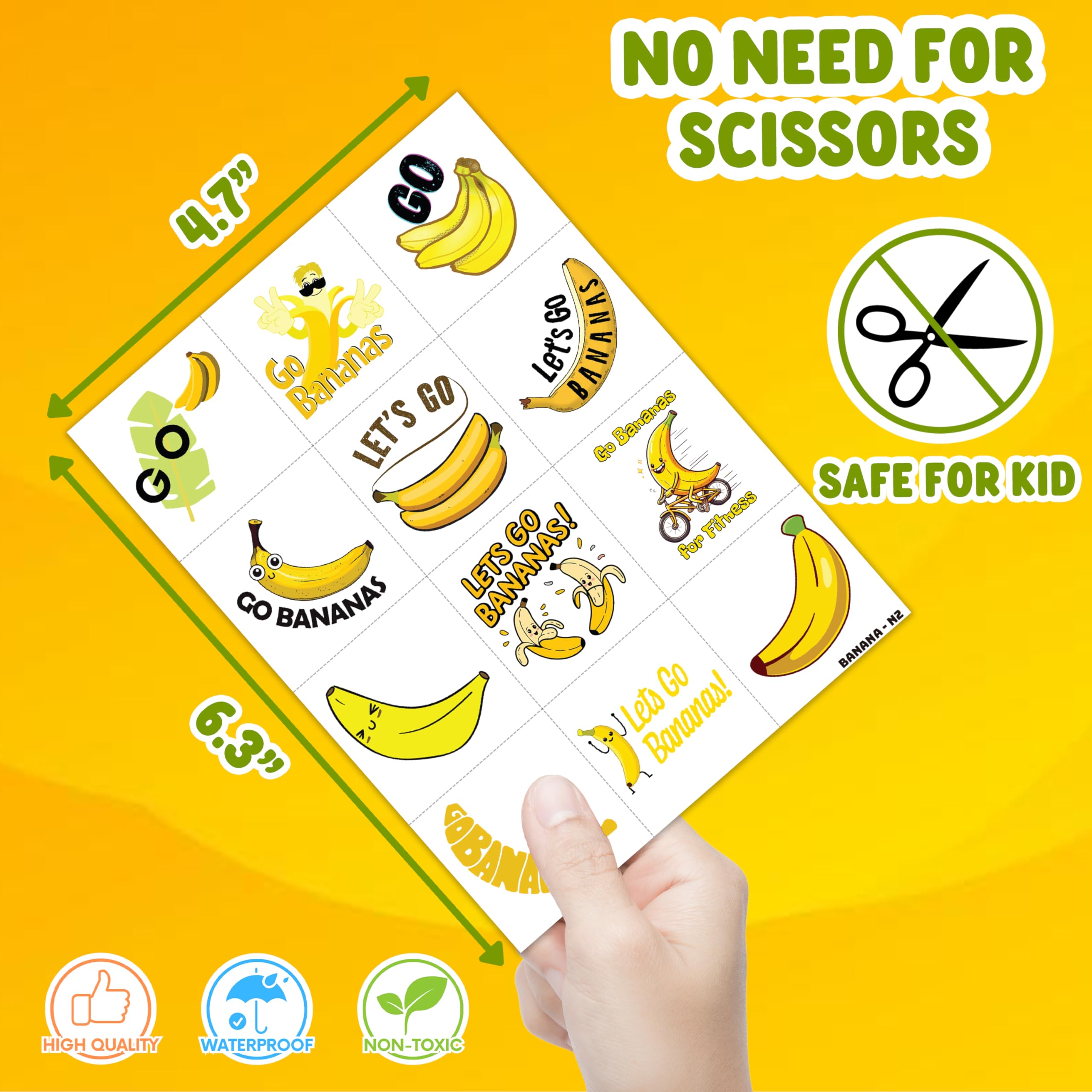Eco-friendly green paper banana decals