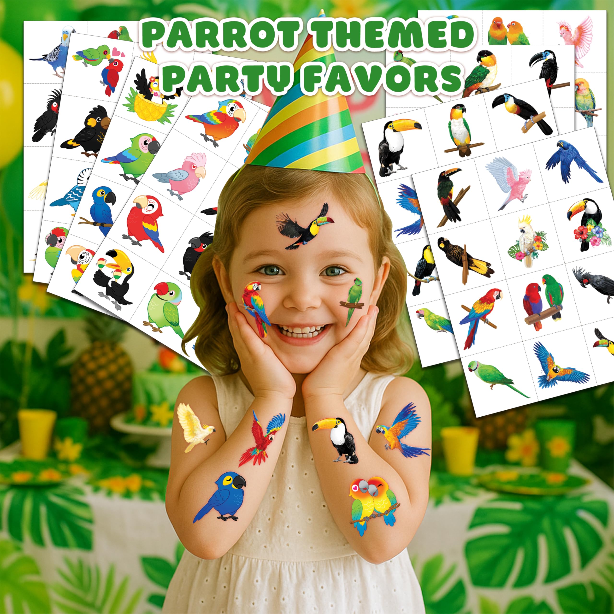 Eight sheets of tropical bird tattoo designs