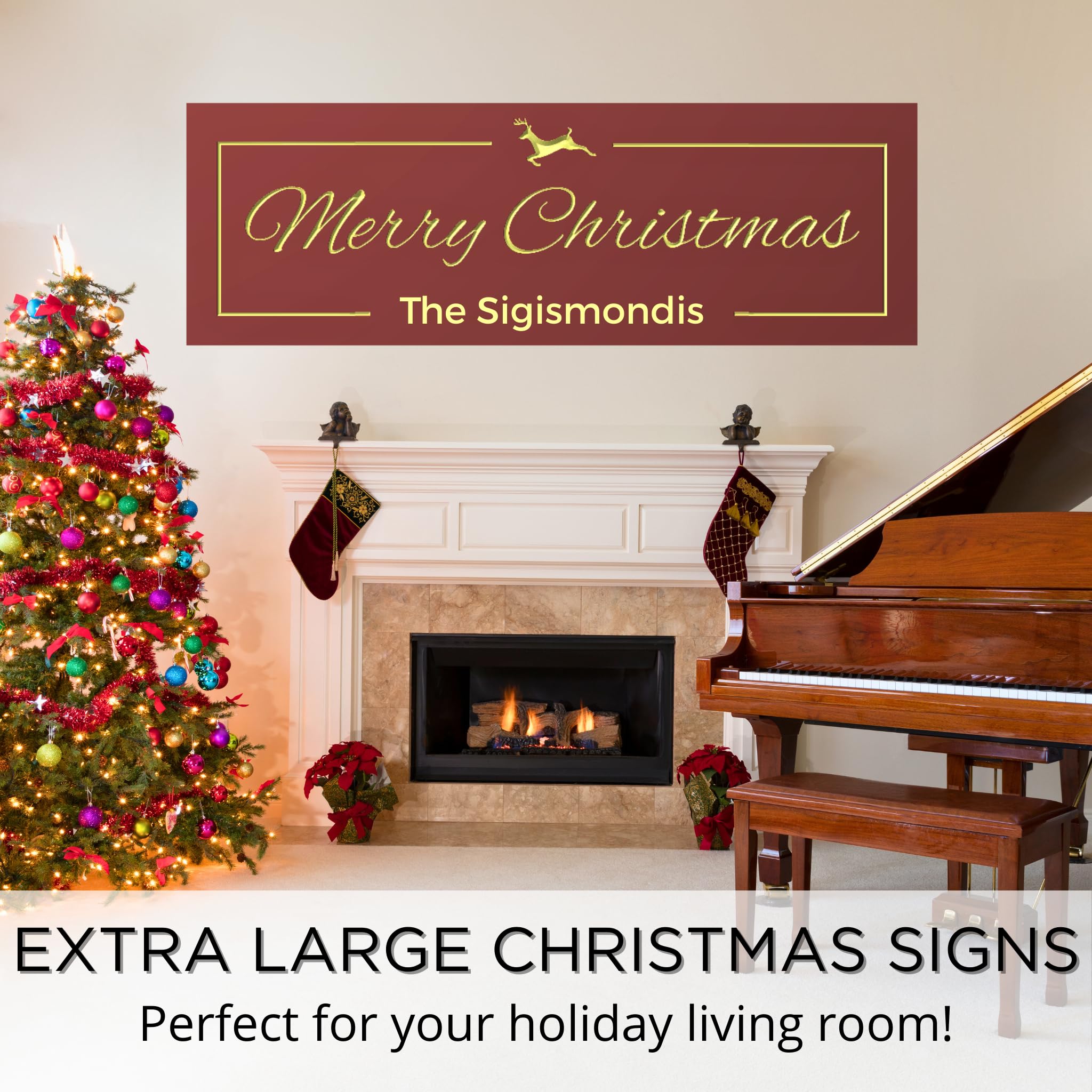 True Stock Studios Christmas sign product back angle