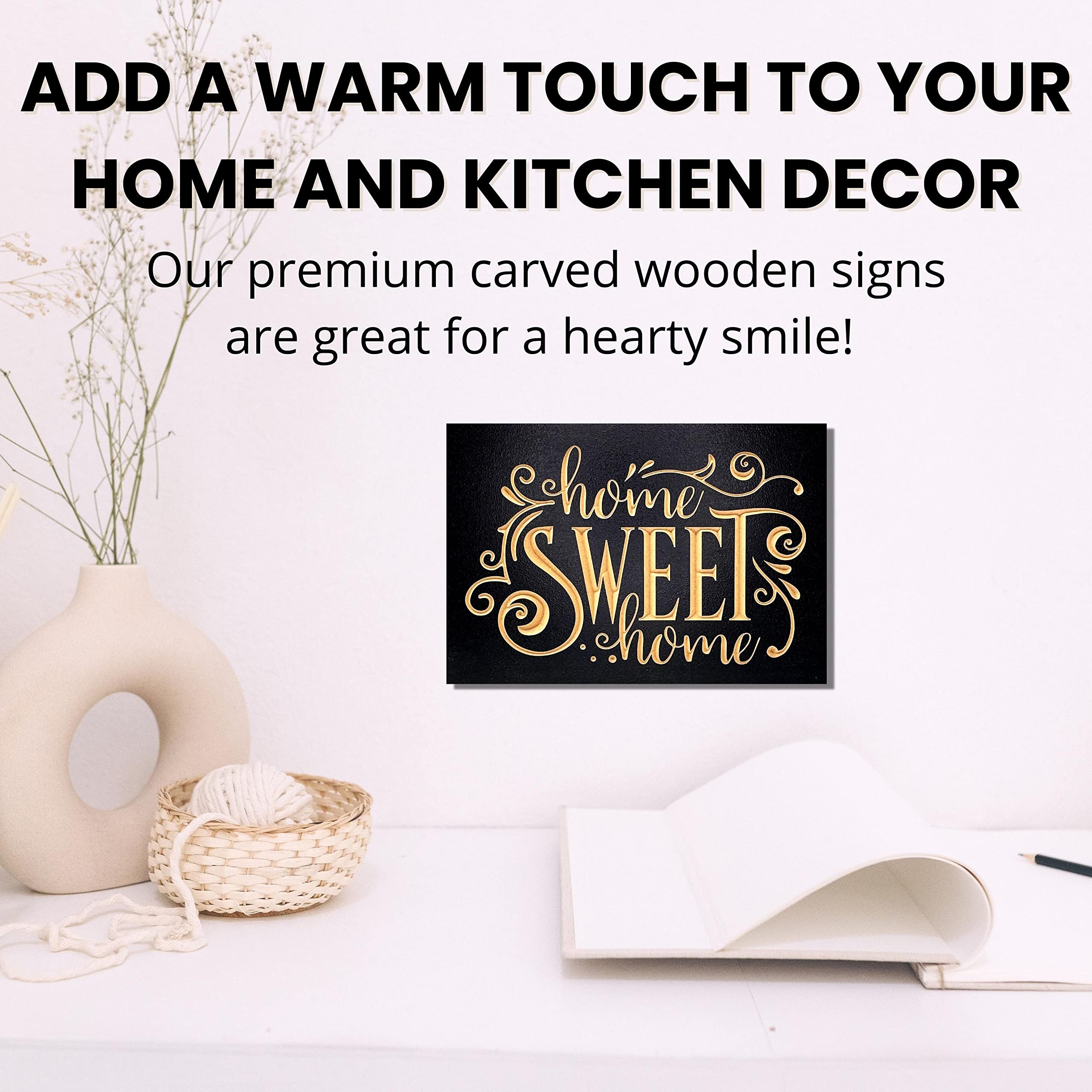 True Stock Studios farmhouse kitchen decor wall art in black finish